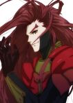  1boy closed_mouth gloves id_(xenogears) long_hair looking_at_viewer male_focus oyasu_(kinakoyamamori) redhead simple_background smile solo very_long_hair white_background xenogears yellow_eyes 