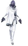  1boy black_gloves black_hair black_shirt gloves hair_behind_ear hair_over_one_eye jacket male_focus mask mouth_mask official_art one_eye_covered open_hands pants purple_hair shirt shoes silver_deacon_(smc) solo super_mecha_champions transparent_background violet_eyes white_footwear white_jacket white_pants 