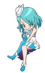  10s 1girl aqua_hair houjou_cosmo pripara 