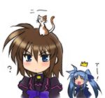  blush brown_hair cat lowres mahou_shoujo_lyrical_nanoha mahou_shoujo_lyrical_nanoha_a&#039;s mahou_shoujo_lyrical_nanoha_a&#039;s_portable:_the_battle_of_aces mahou_shoujo_lyrical_nanoha_a's mahou_shoujo_lyrical_nanoha_a's_portable:_the_battle_of_aces material-l material-s twintails 