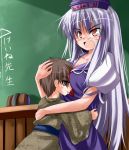  chalkboard child hat kamishirasawa_keine lavender_hair touhou 