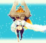  helmet midna mitsubachi_koucha nintendo pointy_ears red_eyes scarf solo the_legend_of_zelda thigh_gap twilight_princess 