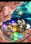  butterfly cherry_blossoms hounori konpaku_youmu konpaku_youmu_(ghost) multiple_girls myon saigyouji_yuyuko touhou tree 