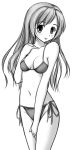  breasts long_hair minami-ke minami_haruka monochrome side-tie_bikini swimsuit tapioka_(coconuts) 