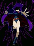  boots cape dc_comics female hood leotard nobumichi raven_(dc) solo teen_titans violet_eyes 