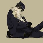  axis_powers_hetalia handcuffs japan_(hetalia) kiss kneeling uniform united_kingdom_(hetalia) yaoi 