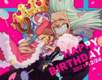  ^_^ antlers candy cape closed_eyes cotton_candy crown dr._hiluluk food fur_cape grin happy_birthday hat hug one_piece qin_(7833198) reindeer_antlers smile tony_tony_chopper 