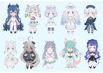  6+girls absurdres amaris_yuri animal_ears animal_print bear_ears bear_girl black_eyes blizzard_(vtuber) blue_eyes blue_hair chibi cloud9 colored_tips constellation_print cyberlive dalmatian dark_skin dog_ears dog_girl dog_tail dragon_girl dragon_horns dragon_tail dragon_wings fox_ears fox_girl freyja_cesteline green_hair grey_hair heterochromia highres horns hyurei indie_virtual_youtuber leopard_ears leopard_girl leopard_print leopard_tail long_hair lunayutu mikazuki_silvi moon_(anntan) multicolored_hair multiple_girls nero_nee pale_skin pearl_the_otther pink_eyes purple_hair rabbit_ears rabbit_girl red_eyes seal_(animal) silver_hair tail tatsuta_fuwami twintails very_long_hair vienna_(vtuber) violet_eyes virtual_youtuber white_hair wings 