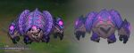  artist_name character_name daisy_(league_of_legends) from_behind grey_background highres league_of_legends looking_at_viewer looking_up monster pink_eyes sharp_teeth standing teeth vladbacescu web_address 