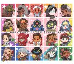 1non-binary 6+boys 6+girls ^_^ anniversary apex_legends ariga_(22pudding22) ash_(titanfall_2) bangalore_(apex_legends) blonde_hair bloodhound_(apex_legends) blue_eyes blue_gloves blue_headwear brown_eyes caustic_(apex_legends) chibi clenched_hand closed_eyes crypto_(apex_legends) double_bun drone eyepatch fingerless_gloves fuse_(apex_legends) gibraltar_(apex_legends) gloves goggles green_eyes hack_(apex_legends) hair_behind_ear hair_over_one_eye headset heart heart_hands highres holding holding_sword holding_weapon horizon_(apex_legends) humanoid_robot jetpack lifeline_(apex_legends) loba_(apex_legends) mad_maggie_(apex_legends) mask mirage_(apex_legends) missile_pod mouth_mask multiple_boys multiple_girls octane_(apex_legends) one-eyed one_eye_closed one_eye_covered open_mouth pathfinder_(apex_legends) pink_hair queer rampart_(apex_legends) revenant_(apex_legends) scar scar_on_cheek scar_on_face seer_(apex_legends) selfie_stick side_ponytail simulacrum_(titanfall) star_(symbol) sword trans v-shaped_eyebrows valkyrie_(apex_legends) wattson_(apex_legends) weapon white_gloves wraith_(apex_legends)
