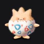  absurdres black_eyes closed_mouth commentary fluffy full_body highres looking_at_viewer megan_rose_ruiz no_humans pokemon pokemon_(creature) simple_background solo standing togepi 