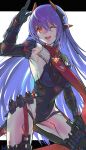  1girl android highleg highleg_leotard highres joints kyosuke1413koba leotard long_hair mecha_musume poppi_(xenoblade) poppi_qtpi_(xenoblade) purple_hair robot_ears robot_joints solo very_long_hair xenoblade_chronicles_(series) xenoblade_chronicles_2 