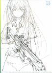  fuyuno_haruaki gun highres long_hair panties rifle scope sketch techno_fuyuno trigger_discipline underwear weapon 