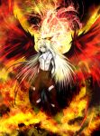  acryl bad_id fiery_wings fire fujiwara_no_mokou highres touhou wings 