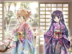  card_captor_sakura daidouji_tomoyo japanese_clothes kimono kinomoto_sakura mutsuki_(moonknives) wallpaper 