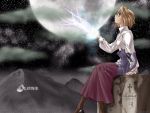 arcueid_brunestud blonde_hair cat long_skirt purple_skirt shingetsutan_tsukihime sitting skirt tagme