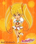  blonde_hair boots brooch chibi cure_sunshine heartcatch_pretty_cure! midriff navel pretty_cure twintails 