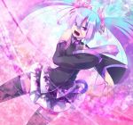  blue_hair detached_sleeves hatsune_miku long_hair microphone microphone_stand necktie nyori pink_eyes skirt thigh-highs thighhighs twintails very_long_hair vocaloid 
