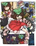  artist_request backpack bag chen cirno claws closed_eyes eyebrows eyes frying_pan gauntlets hat musical_note mystia_lorelei rumia sweatdrop team_9 touhou wriggle_nightbug yakumo_ran yakumo_yukari 