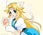  animal_ears blonde_hair blue_eyes cat_ears kemonomimi_mode long_hair nintendo noshiro_masaru oekaki paw_pose paws princess_zelda tail the_legend_of_zelda yajiro_masaru 