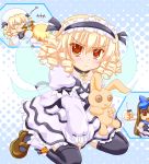  alternate_costume bunny cross doll luna_child marimo_(artist) mary_janes oekaki pout rabbit ribbon shoes star_sapphire sunny_milk thigh-highs thighhighs touhou wings 