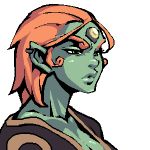  ganondorf genderswap green_skin nintendo orange_hair the_legend_of_zelda 