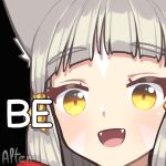  ! 1girl alten animal_ears bangs blunt_bangs cat_ears commentary english_commentary facial_mark highres hololive meme nia_(xenoblade) parody shirakami_fubuki short_hair silver_hair solo xenoblade_chronicles_(series) xenoblade_chronicles_2 yellow_eyes zooming_in 