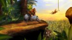  3d 3others barrel diddy_kong donkey_kong donkey_kong_country forest gorilla highres jumping monkey nature nintendo no_humans orioto palm_tree rainforest rambi rareware retro_studios rhino rhinoceros riding rope running star sunset tree wallpaper 