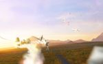  3d aerial_battle arwing battle battle_vehicle grass mountain nintendo orioto sky smoke space_craft star_fox wallpaper 