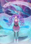  kick_(dia.c) long_hair monster original purple_hair red_eyes solo thigh-highs thighhighs twintails 