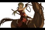  bow_(weapon) fire_emblem fire_emblem:_seisen_no_keifu fire_emblem_genealogy_of_the_holy_war green_hair horse horseback_riding letterboxed male midayle midayle_(fire_emblem) nintendo ponytail rueken solo weapon 