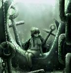  anchor chains hat murasa_minamitsu oekaki sailor_uniform touhou underwater 