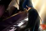  blue_hair gloves katekyou_hitman_reborn long_hair male piano ponytail rokudou_mukuro 