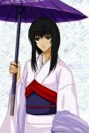  black_hair brown_eyes female hakujyumidori japanese_clothes kimono long_hair rurouni_kenshin solo umbrella yukishiro_tomoe 