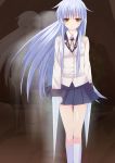  blade blazer long_hair nigou_(aozoragarou) school_uniform silver_hair skirt socks tachibana_kanade yellow_eyes 