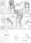  2girls akiyama_mio blush comic english k-on! magazine monochrome tainaka_ritsu yuri 