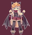  bat_wings bow clenched_hands fist hat long_hair open_mouth panies panties pumpkin see-through solo thigh-highs thighhighs underwear very_long_hair wings zankuro 