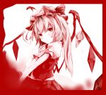  flandre_scarlet hat highres monochrome solo takanashie touhou wings 