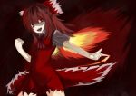  alternate_color alternate_element bad_id ban_(bannyata) cirno fiery_wings fire red_eyes touhou wings 