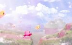  3d chick cloud clouds kirby kirby_(series) nintendo orioto running scenery sky wallpaper 