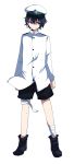  alternate_costume ayase08 bandage bandages black_hair blue_eyes boots ghost_in_the_shell ghost_in_the_shell_stand_alone_complex hat highres murasa_minamitsu pun2 short_hair shorts smile touhou transparent_background 