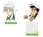  2boys akagi:_yami_ni_oritatta_tensai akagi_shigeru black_hair commentary creator_connection crying english_commentary expressionless fukumoto_nobuyuki highres itou_kaiji kaiji kallenchi long_hair multiple_boys short_hair simple_background sketch white_background white_hair wordle 