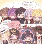  6+boys alban_knox animal_ears black_hair blonde_hair blue_eyes brown_hair chibi closed_eyes fake_animal_ears fulgur_ovid glasses green_eyes grey_eyes heterochromia highres ike_eveland luca_kaneshiro luxiem marking_on_cheek multicolored_hair multiple_boys mysta_rias nijisanji nijisanji_en noctyx pale_skin pink_hair purple_hair redhead shu_yamino sonny_brisko tsuntsun_art uki_violeta violet_eyes vox_akuma white_hair yugo_asuma 