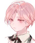  1boy :/ child expressionless joshua_levinth kuzuvine looking_to_the_side lord_of_heroes male_focus pale_skin pink_hair solo violet_eyes white_background 