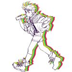  1boy adapted_costume battle_tendency boots bottle child drinking h28 hand_in_pocket jojo_no_kimyou_na_bouken joseph_joestar joseph_joestar_(young) male_focus padded_coat shorts silhouette soda_bottle solo suspender_shorts suspenders younger 