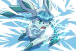  animal_focus bright_pupils commentary_request energy_ball glaceon green_eyes highres looking_to_the_side no_humans open_mouth pokemon pokemon_(creature) solo teeth tongue upper_teeth uyumaru_art white_pupils 