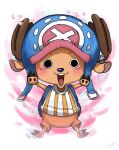  1boy animal_ears animal_nose commentary_request fujitachobi furry furry_male highres looking_at_viewer male_focus one_piece open_mouth reindeer smile solo teeth tony_tony_chopper 