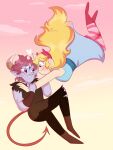  1boy 1girl blonde_hair blue_eyes red_eyes redhead star_butterfly star_vs_the_forces_of_evil tom_lucitor 