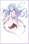  1girl blue_hair dongbaegsi facing_to_the_side highres ice long_hair looking_to_the_side lord_of_heroes lumie_miratisa lumie_miratisa_(water) pale_skin pink_eyes white_background 