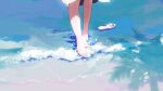  barefoot beach caustics commentary day feet highres legs lower_body sandals shadow sion001250 sunlight water waves 